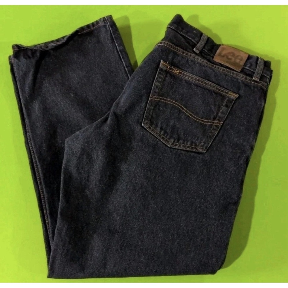 Lee Regular Fit Straight Leg Blue Denim Jeans Mens 40x30 - EUC Dark Wash Mexico
